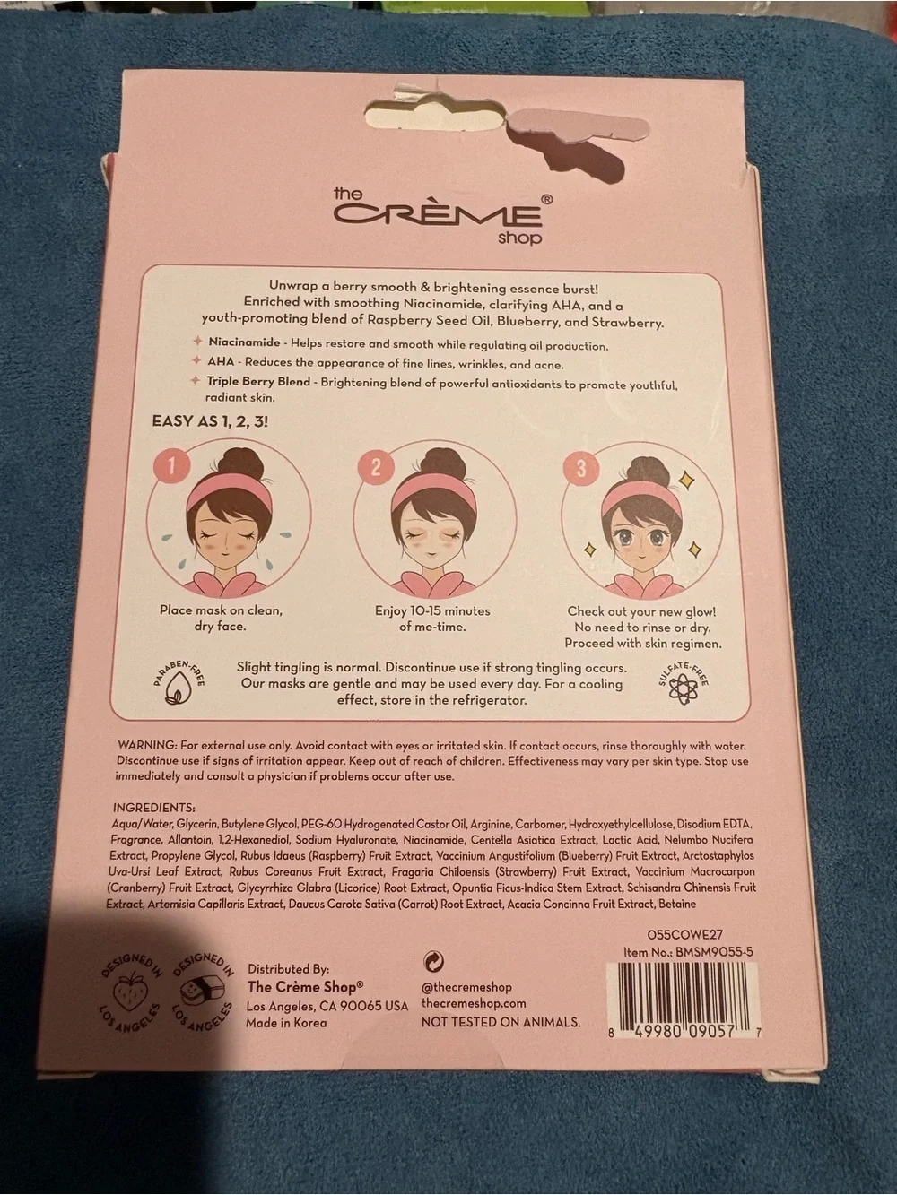 The Crème Shop Berry Merry Skin Essence Sheet Mask Set Niacinamide AHA